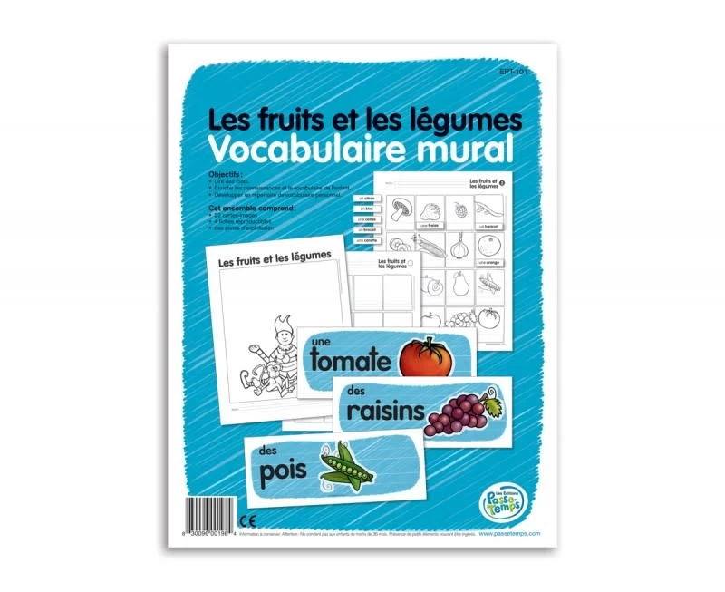Passe-Temps Vocabulaire Mural Des Fruits Et Légumes 1 Passe-Temps Vocabulaire Mural Des Fruits Et Légumes