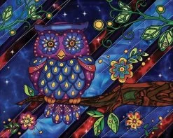 Peinture Aux Diamants - Hibou (Ronds)
