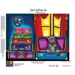 Peinture Aux Diamants - Le Chat Dans La Valise (Ronds)