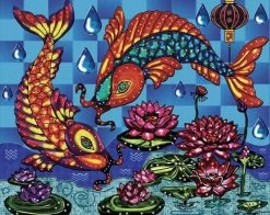Peinture Aux Diamants - Poissons Koï (Ronds) -Plateau Jeux Magasin peinture aux diamants poissons koi ronds 1